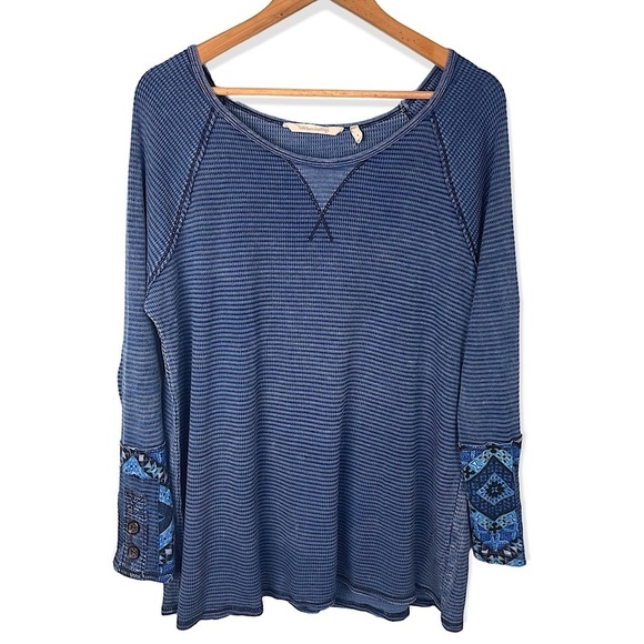 Soft Surroundings Tao Thermal Long Sleeve Top Size Small Waffle Knit Boat Neck - Picture 9 of 9